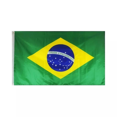 고급 품질 맞춘 브라질은 3x5Ft 100D 폴리에스테르 기를 기를 세웁니다